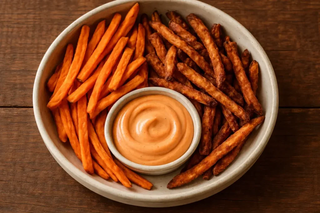 Chrupiące frytki z batatów – pieczone i smażone