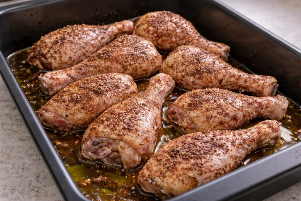 Chicken seasoned with sumac for Palestinian musakhan recipe