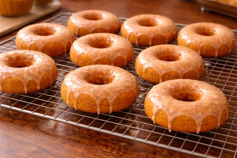 pumpkin donut from dunkin copycat glazed cake donuts at home