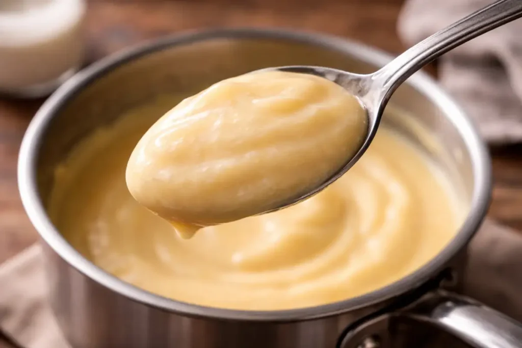 cushion pie custard filling thick enough to coat a spoon